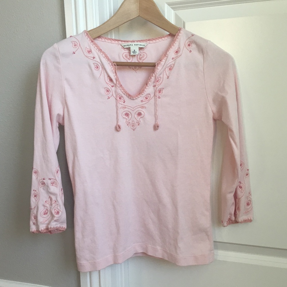 Dainty Baby Pink Embroidered Beaded Top